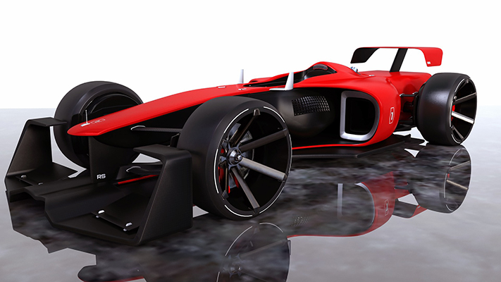 Red and Black Race Car