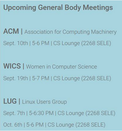 General Body Meeting Schedule