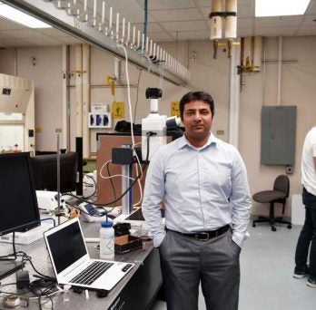 Professor Anand at lab 