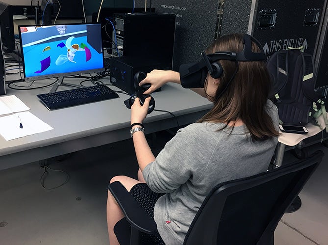 Student Using Virtual Reality System