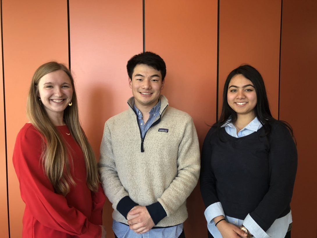 Megan Dague, Zachary Hellriegel, and Sanjida Choudhury