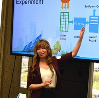 Student presents a solar energy process
                  