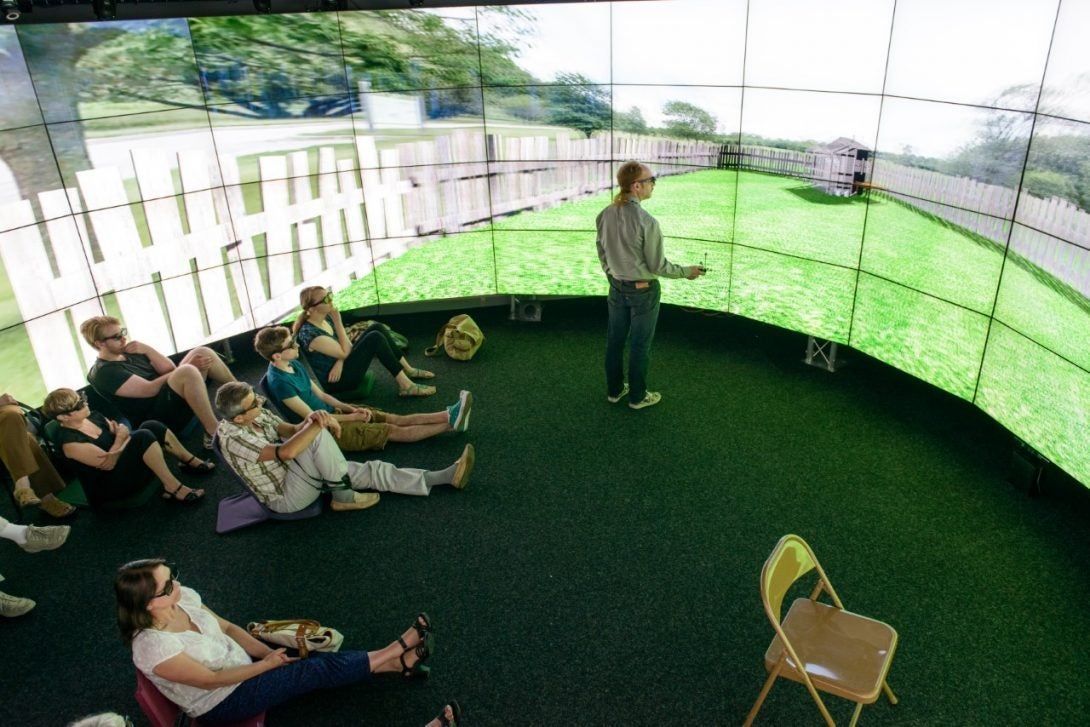 Audience viewing a virtual reality environment