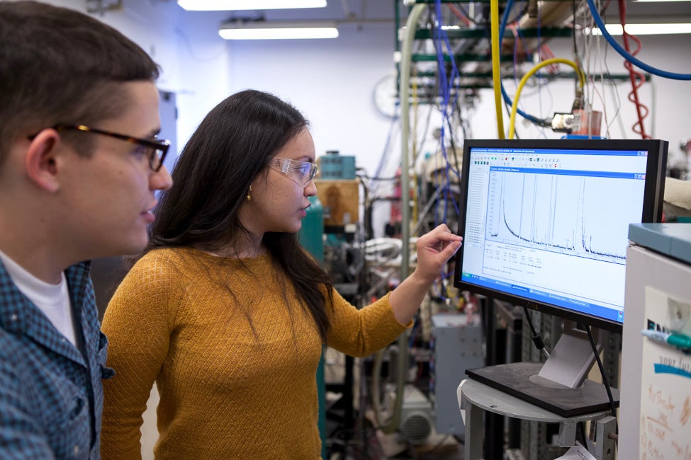 students at work in the Shock Tube Laboratory