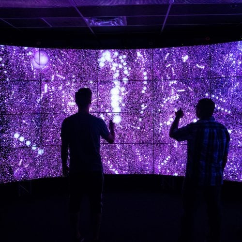 students in UIC's Electronic Visualization Lab