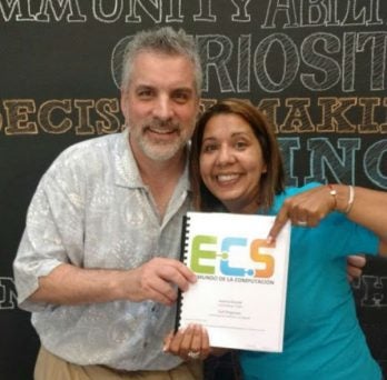 Dale Reed, left, facilitates ECS training 
