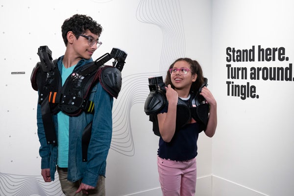 Visitors at Wired to Wear exhibit