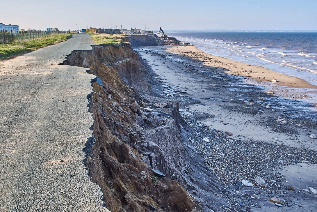 Corroding coastline