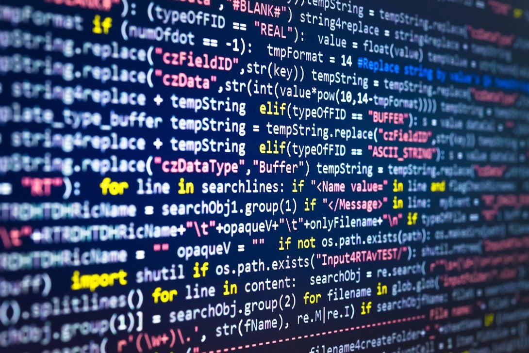 Code on a computer screen