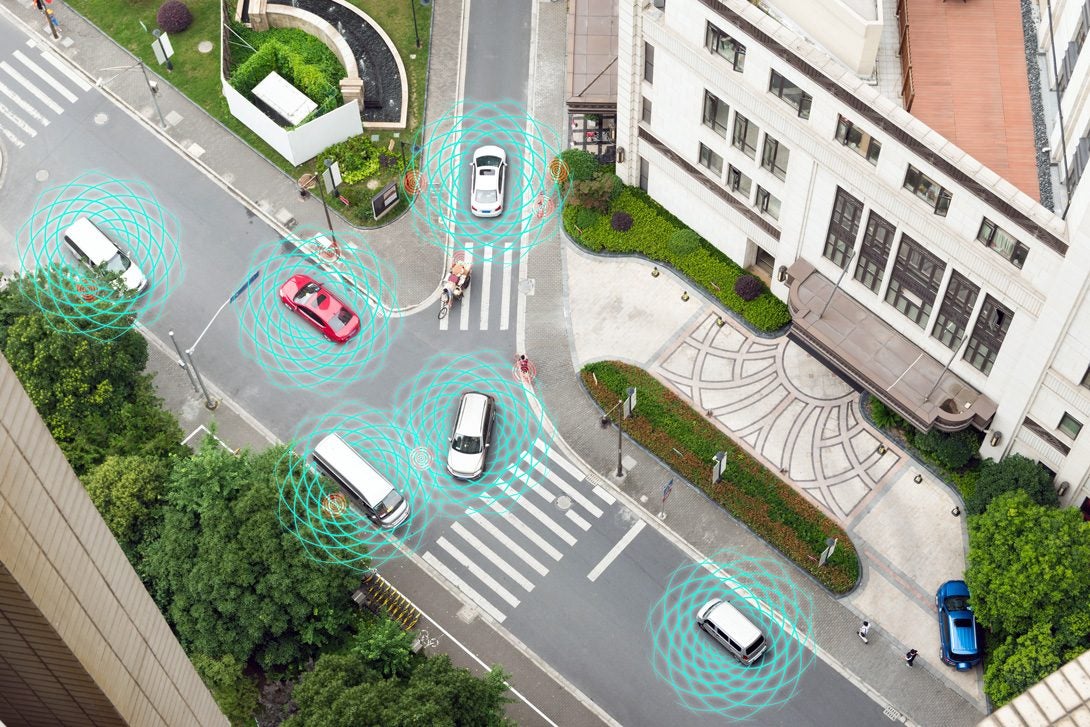 Illustration of self-driving cars