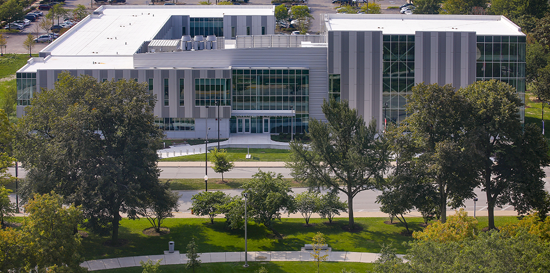 Elevated exterior view of the EIB building