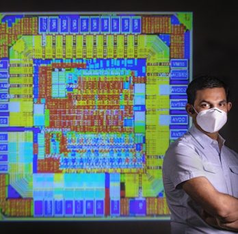 Amit Trivedi with computer chip 