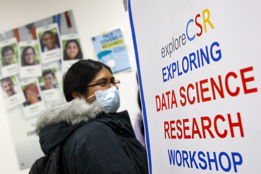 student attends data science research workshop
