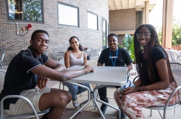 DuSable scholars at table