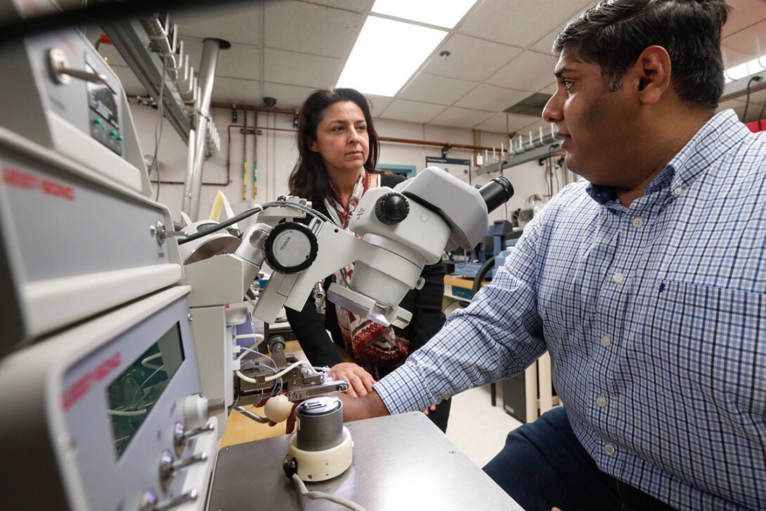 professors Didem Ozevin and Mathew Daly, both of civil, materials, and environmental engineering, are developing a high temperature, multi-functional Micro-Electro-Mechanical-Systems (MEMS) sensors to provide ultrasonic structural health monitoring of piping systems in liquid metal-cooled fast reactors