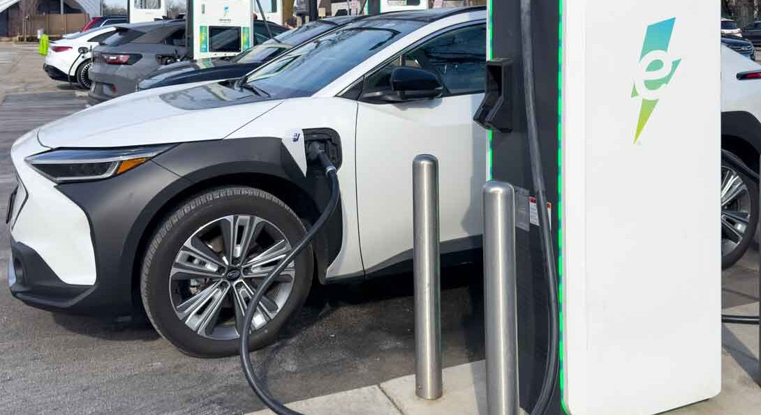 Electric vehicle at charging station