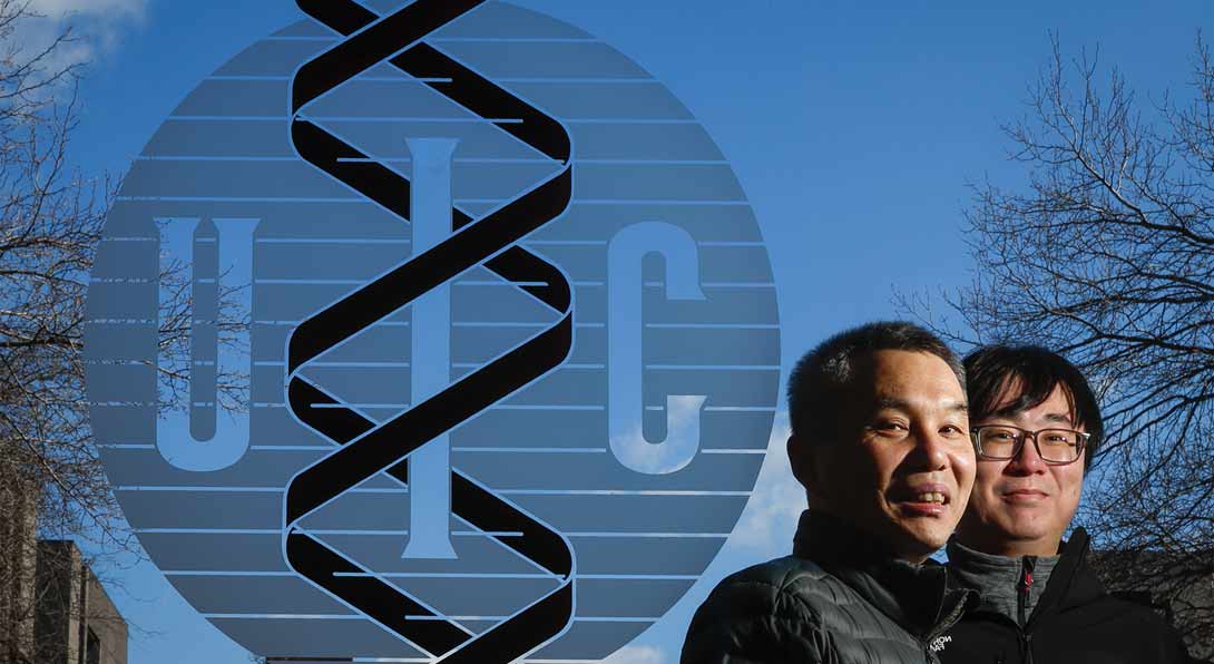 BME Ao Ma (L) and post-doc student Huiyu Li,