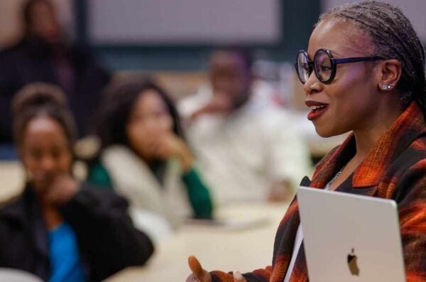 Dean Lola Eniola-Adefeso speaks at NSBE event